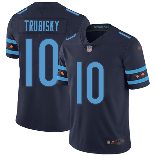 Chicago Bears Limited Navy Blue Men Mitchell Trubisky Jersey NFL Football #10 City Edition 1->chicago bears->NFL Jersey